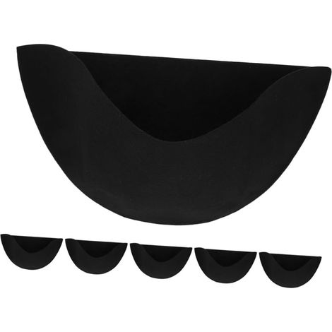 6-Piece Black Non-Woven Half-Round Pot Liner (1/5)