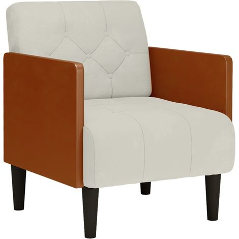 Maison Exclusive - Divano Sedia con Braccioli Crema 55 cm in Velluto