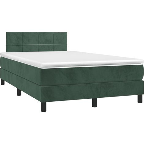 Sommier à lattes de lit avec matelas LED vert foncé 120x190 (1/5)