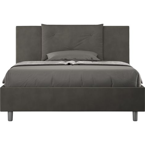 Letto Matrimoniale Francese 140x190 cm Senza Rete Appia Grigio (1/5)