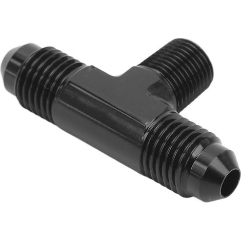 Raccord en T 3 voies, adaptateur aluminium anodisé noir, 4AN vers 1/8 NPT, connecteur en croix pour tuyaux (1/5)
