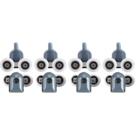 Eosnow 8 x rulli per porta doccia doppia, pulegge, rotelle, bagno, doppia ruota (1/4)