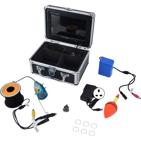 7-Zoll-HD-Unterwasser-Angelkamera (1200 TVL), IP68-wasserdichter Fischfinder, 100–240-V-Netzteil mit UK-Stecker, 15 m Kabel