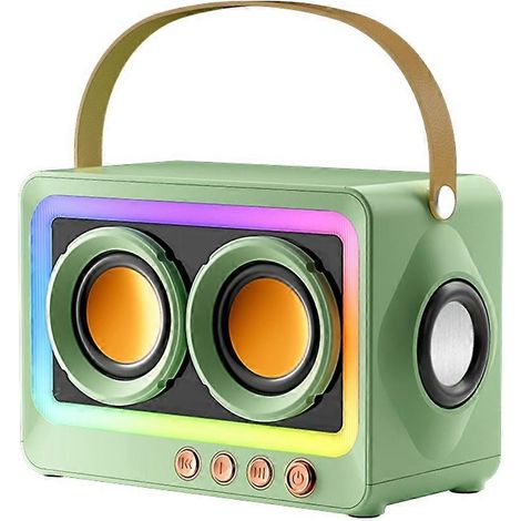 Tragbarer Bluetooth-Lautsprecher mit Subwoofer, kabelloser Hi-Fi-Sound, grüner Mini-Bluetooth-MP3-Lautsprecher (1/5)