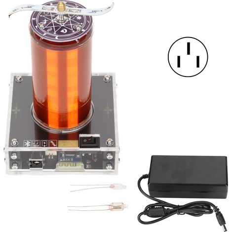 Bluetooth-Lautsprecher mit Tesla-Spulen-Plasmafunktion, kabelloses Musik-Lichtbogengenerator-Lehrmodell mit US-Stecker (1/5)