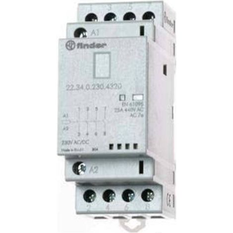 Finder 22.34.0.230.4720 Contattore 3 NA, 1 NC 230 V/DC, 230 V/AC 25 A 1 pz. (1/2)