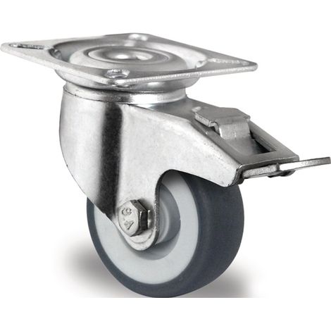 PROMAT Lenkrolle mit Totalfeststeller Rad-Ø 75 mm Tragfähigkeit 75 kg mit Ansc (1/2)