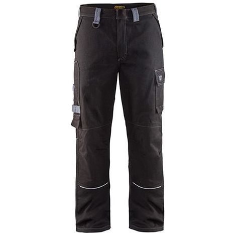 Pantalon de travail retardant flamme 1561 - Noir/Gris clair XL - FR(50) - SE(C56) - Courtes (1/2)