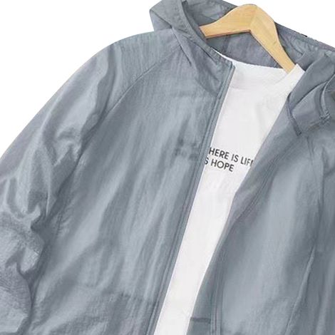 Veste de protection solaire pour homme, légère et respirante, à manches longues, coupe-vent et rafraîchissante, idéale pour la pêche, la randonnée et le sport en été. Gris argenté, taille 2XL. (1/5)