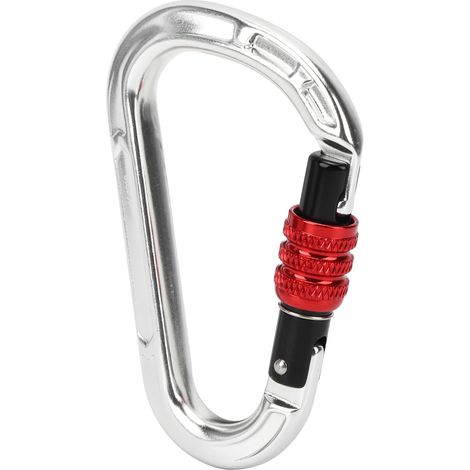 Mousqueton de sécurité pour l'escalade en extérieur, boucle de sécurité pour le camping et l'alpinisme, équipement de protection argenté (1/5)