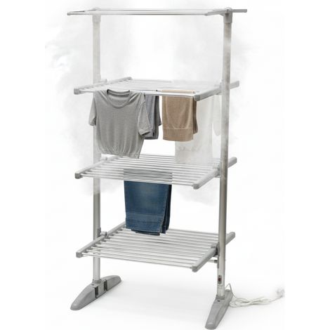 Stendino Verticale Elettrico 300W alto a Torre 36 Tubi Riscaldanti  Pieghevole richiudibile salvaspazio 24 Metri di stenditura in Alluminio no ruggine Rapido Asciugabiancheria  Stendibiancheria
