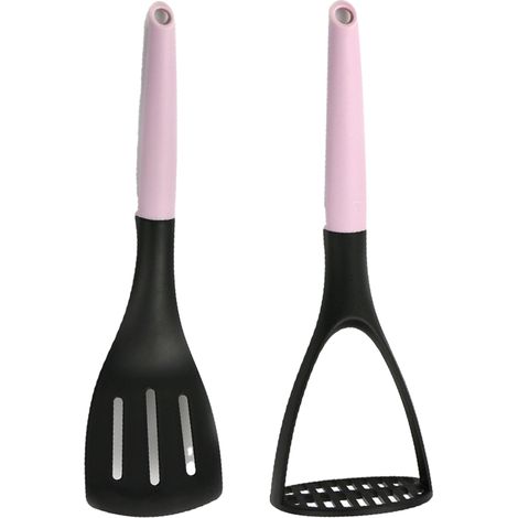 Spatule En Nylon Rose - Résistant À 400°F - Pour Cuisine Et Poêle Antiadhésive - Lot De 2 Pièces (1/5)