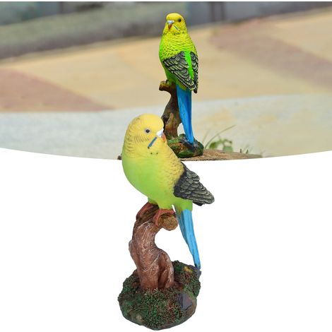 Décoration pour Bonsai Modèle Petit Oiseau Ornement Parrot Résine Jaune Gift (1/5)