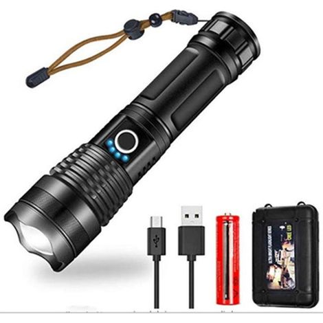 Lampe torche de 10 000 lumens, LED ultra-puissante, batterie rechargeable USB de 5 000 mAh KLB-AquaForge (1/5)
