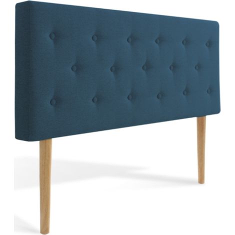 Tête de lit capitonnée Théa 140cm Tissu Bleu canard (1/2)