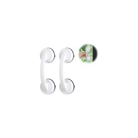 barre dappui wc, poignée ventouse, 2PCS Rails dappui à ventouse antidérapants pour personnes âgées, Rail dappui à ventouse pour porte en verre, rail dappui pour douche portable (Blanc) (1/5)