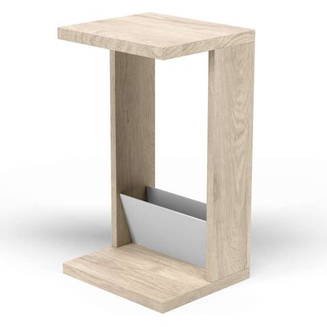 Mesa velador 553 para salón acabado roble claro/blanco, 71 cm(alto)40 cm(ancho)35 cm(largo) (1/3)