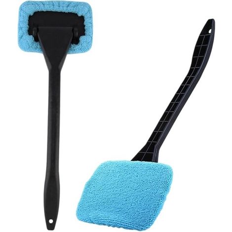 Essuie-glaces - Lot de 2 - Raclette à vitres - Brosse lavable pour voiture - Chiffon microfibre - Essuie-glaces en microfibre pour voiture - Essuie-glaces anti-condensation pour pare-brise et vitres - (1/5)