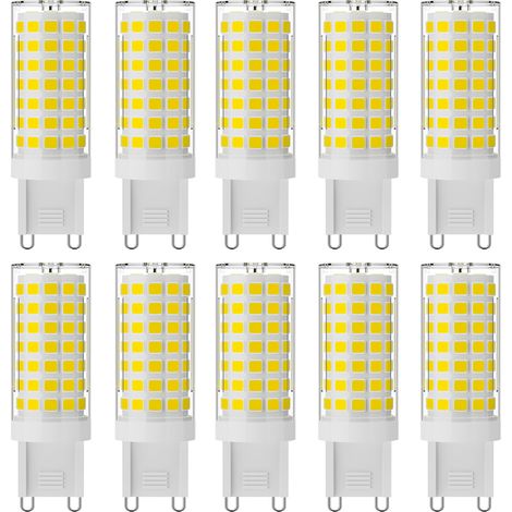 AUTRUCKER 10pc Ampoule LED en céramique, ampoule maïs, culot à double broche, convient aux lustres et spots, G9-9W, lumière chaude (1/5)