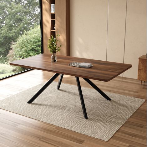 Esstisch ausziehbar MDF Walnuss 160/200/240 x 90 cm rechteckig für 6-10 Personen