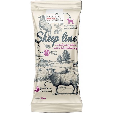 Syta Micha Linea Sheep Osso da masticare - Pecora in pelle di salmone con mora 12 cm
