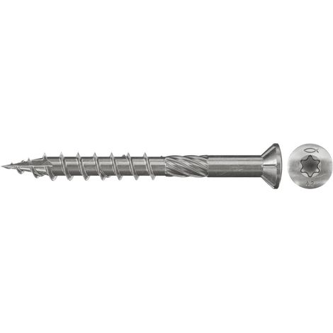 Fischer 200x Tornillo terraza 5 x 40 mm cabeza avellanada acero inoxidable A2 rosca parcial TX de estrella interior - 660602