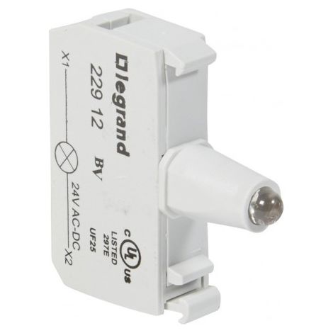 Bloc tête lumineuse led 24V vert vis acs LEGRAND 022912 (1/2)