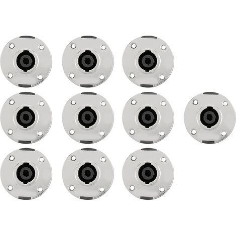 Lot de 10 adaptateurs de connecteurs audio XLR 4 conducteurs ronds en métal de style européen, montage femelle (1/5)