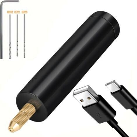 Lightweight and compact rechargeable USB rotary drill – Engraving pen for jewelry and DIY projects, with drill bit set included