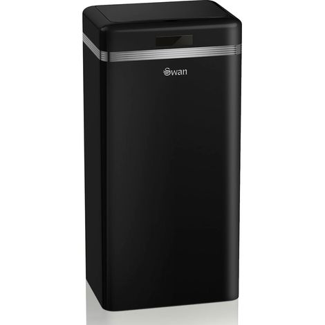SWAN SWKA4500BNEU Cubo de Basura Cocina Automático, Sensor de Movimiento, 45L, Metálico, Papelera Reciclaje  Negro