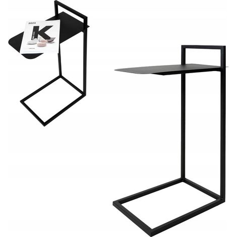 Table d'appoint pour ordinateur portable, table de chevet, table basse, loft en métal noir Annecy (1/5)