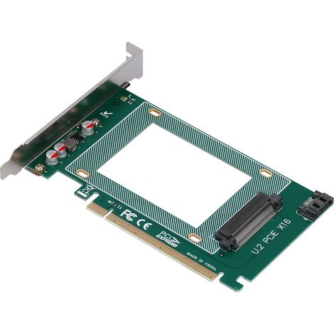 Carte d'adaptation PCIe X16 vers U.2 pour disque SSD NVMe 2,5 pouces