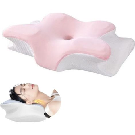 LEDANDER Oreiller cervical ergonomique haut de gamme pour soulager les douleurs cervicales, épouse la courbe du cou, convient pour dormir sur le côté, sur le dos et sur le ventre, oreiller orthopédiqu (1/5)