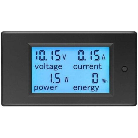 Voltmètre Ampèremètre 12V DC 6.5-100V 20A - Tensionmètre Wattmètre - Testeur Tension Courant Puissance - LCD Énergiemètre DC20A