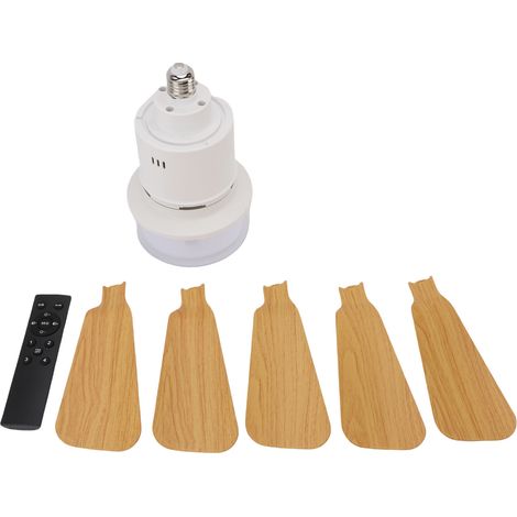 Ventilateur de plafond avec éclairage et télécommande, variateur, petit modèle, 3 couleurs, installation facile, culot E26/E27 à visser, idéal pour chambre, salon, cuisine ou garage. (1/5)