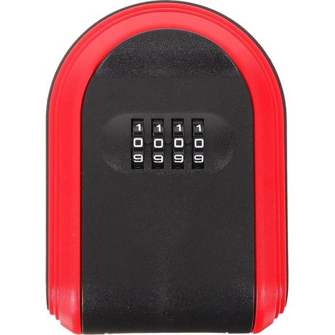 Boîte à Clés Sécurisée en Plastique Abs Rouge Serrure à Code, Garantissant la Sécurité pour Usage Maison et Chantiers de Construction (1/5)