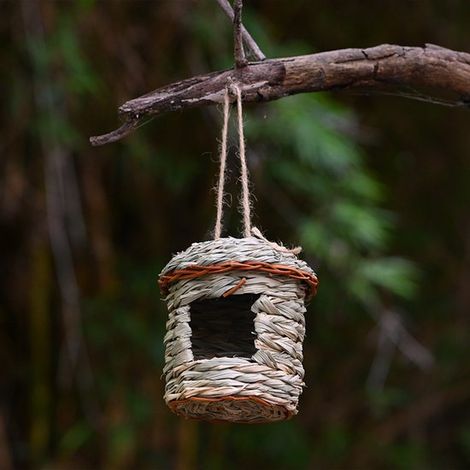 Casetta per colibrì, nido d'uccello intrecciato a mano per esterni, da appendere in giardino, terrazzo, prato, ufficio (per interni ed esterni) (1/5)
