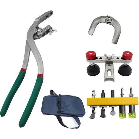 Karosserie-Ausbeulset, Kantenverpresswerkzeug für Karosserien, tragbarer Metall-Verpressschraubstock mit rutschfestem Griff (1/5)
