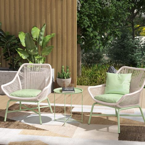 Table de jardin ronde d'extérieur en acier avec plateau amovible, pliable, verte.