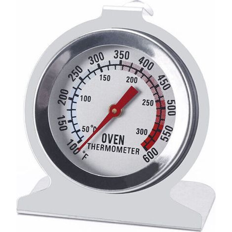 Thermomètre de four en acier inoxydable pour four électrique/gaz, cadran de 5,1 cm, lecture instantanée de la cuisine, du gril, du fumoir (50–300 °C/37,8–315,6 °C) (1/4)