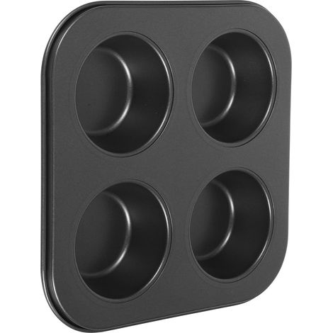 4grilles Moules à Cupcakes Réutilisables Antiadhésifs Noir Grands Muffins Cuisson Four Résistants Chauds pour Maison ou Pâtisserie,Parent,- (1/5)