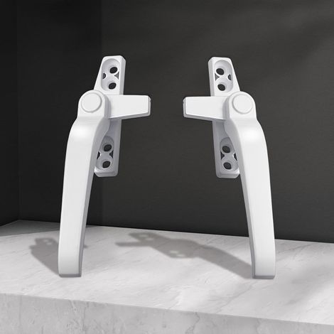 Poignée de fenêtre universelle de rechange pour droitier/gauche en alliage d'aluminium avec serrures pour double vitrage Interrupteur de sécurité de fenêtre et porte   Barre droite blanche