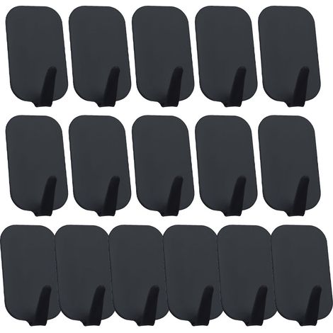 Gancho Adhesivo Resistente - Acero Inoxidable 304 - Para Toallas Baño Abrigos Sombreros - Carga Máxima 3,6 kg - 16 Unidades (1/5)
