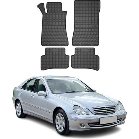 OMAC Tapis de Sol Compatible avec Mercedes Classe C W203 2000-2007 Caoutchouc Noir (1/5)