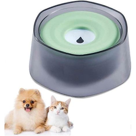 Wassernapf für Hunde und Katzen, auslaufsicher, 1400 ml, rutschfest und spritzwassergeschützt, grün