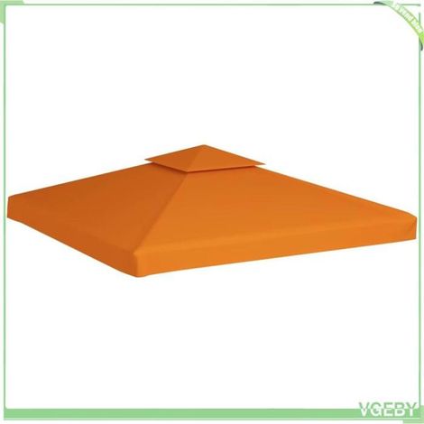 Toile de remplacement pour belvédère - FAFEICY - 40877 - Orange - 3x3 m - 310 g/m² (revêtement PVC) (1/5)