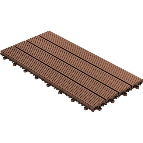 Klickfliesen WPC-Terrassendielen Royal Hellbraun 60 x 30 cm (1/6)