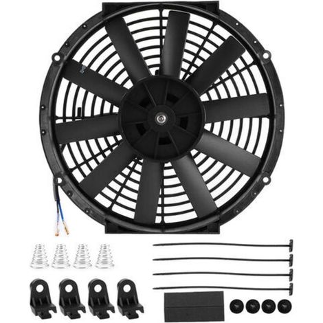 12in Pull/Push Car Radiator Fan Moteur Bay Refroidissement avec kit de montage Pièces modifiées automatiquement (1/5)