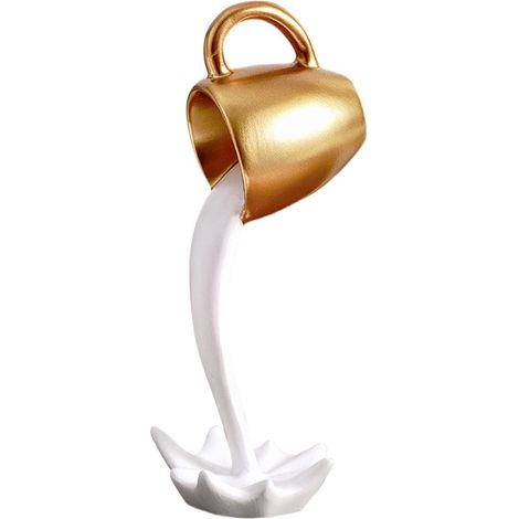 Sculpture de tasse à café flottante en résine amusante (1/5)