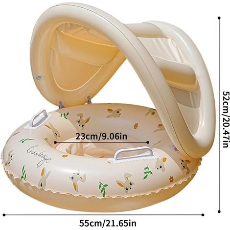 Bouée Gonflable pour Enfant avec auvent,Accessoires de Jeux d'eau Flotteur Enfant Gonflable avec auvent,pour Bain, Plage, Vacances d'été (1/4)